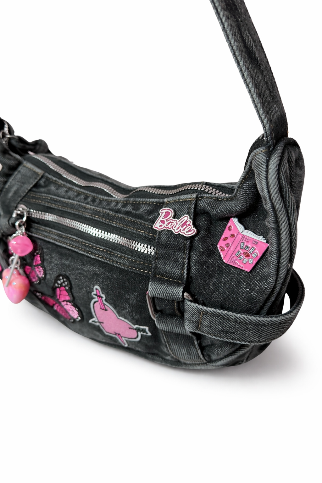 Borsa a spalla in denim 30x14 cm