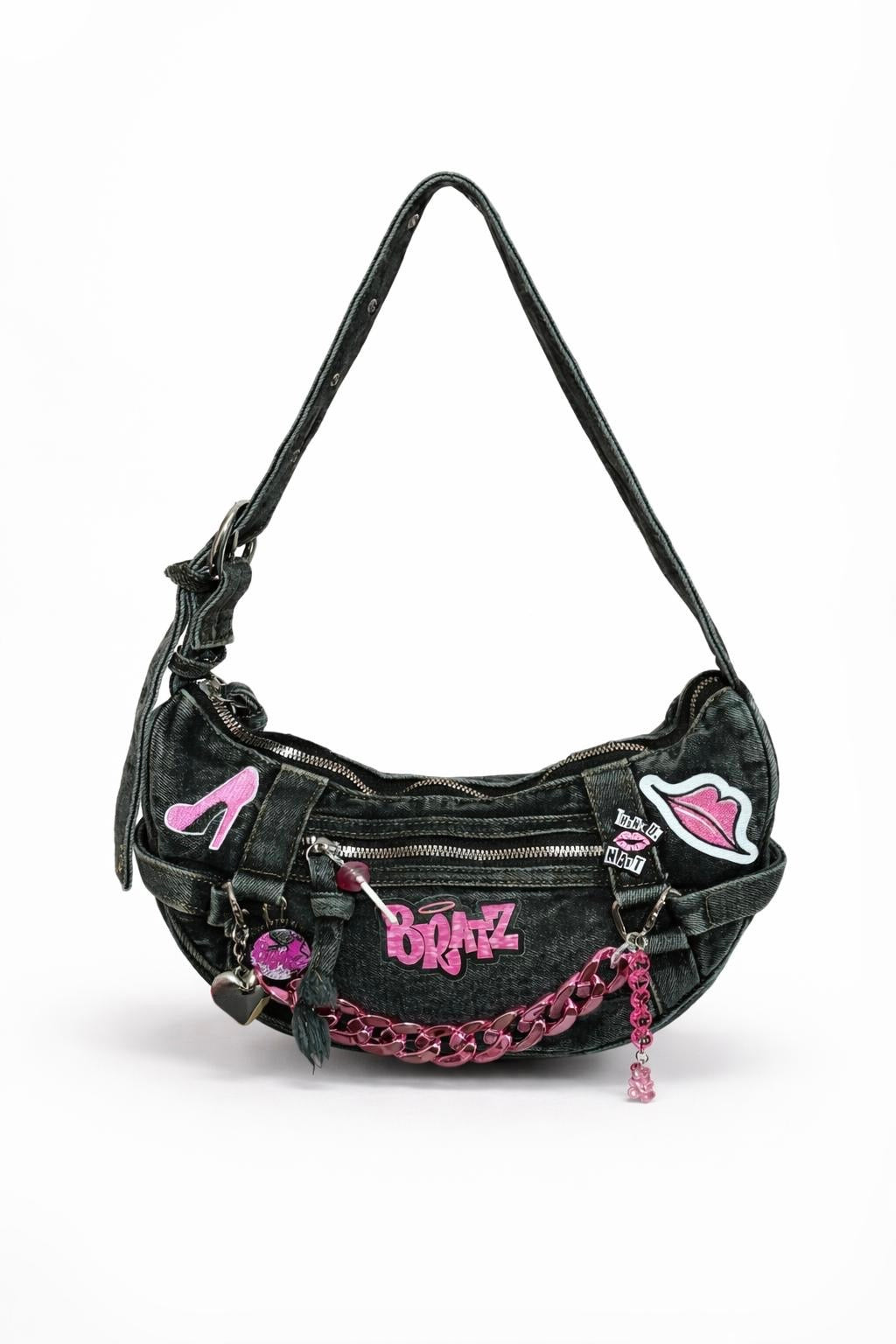 Borsa a spalla in denim 30x14 cm