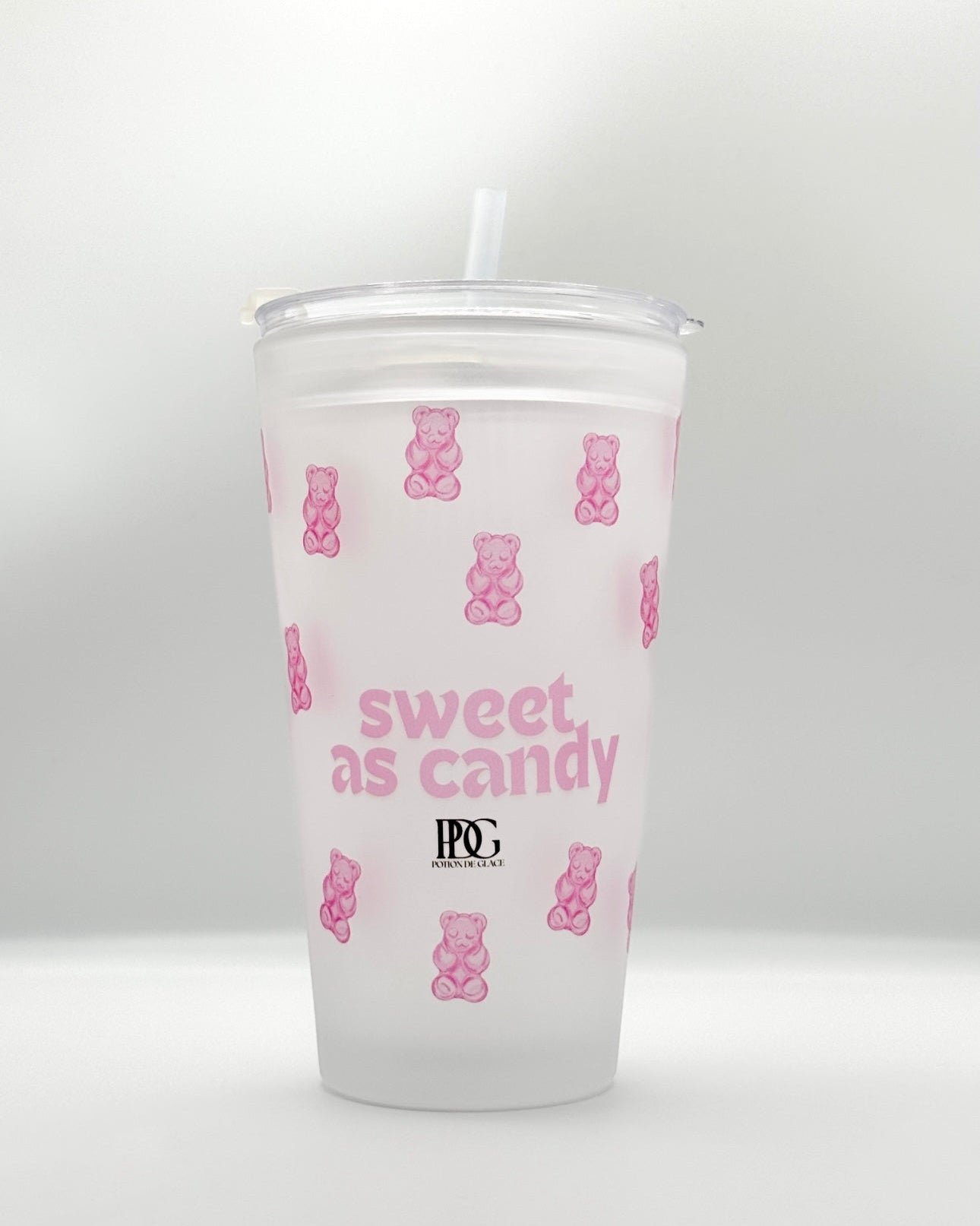 Bicchiere con cannuccia sweet candy 450 ml