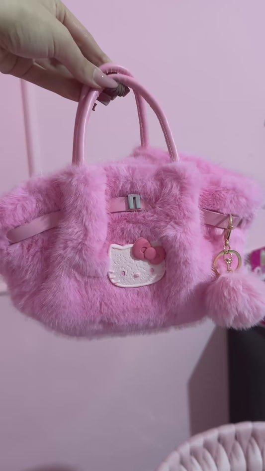 Borsa mini Kitty fluffy pink